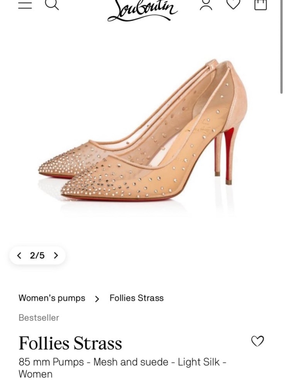 Christian Louboutin Light Silk Nude Crystal-Studded Stiletto Pumps